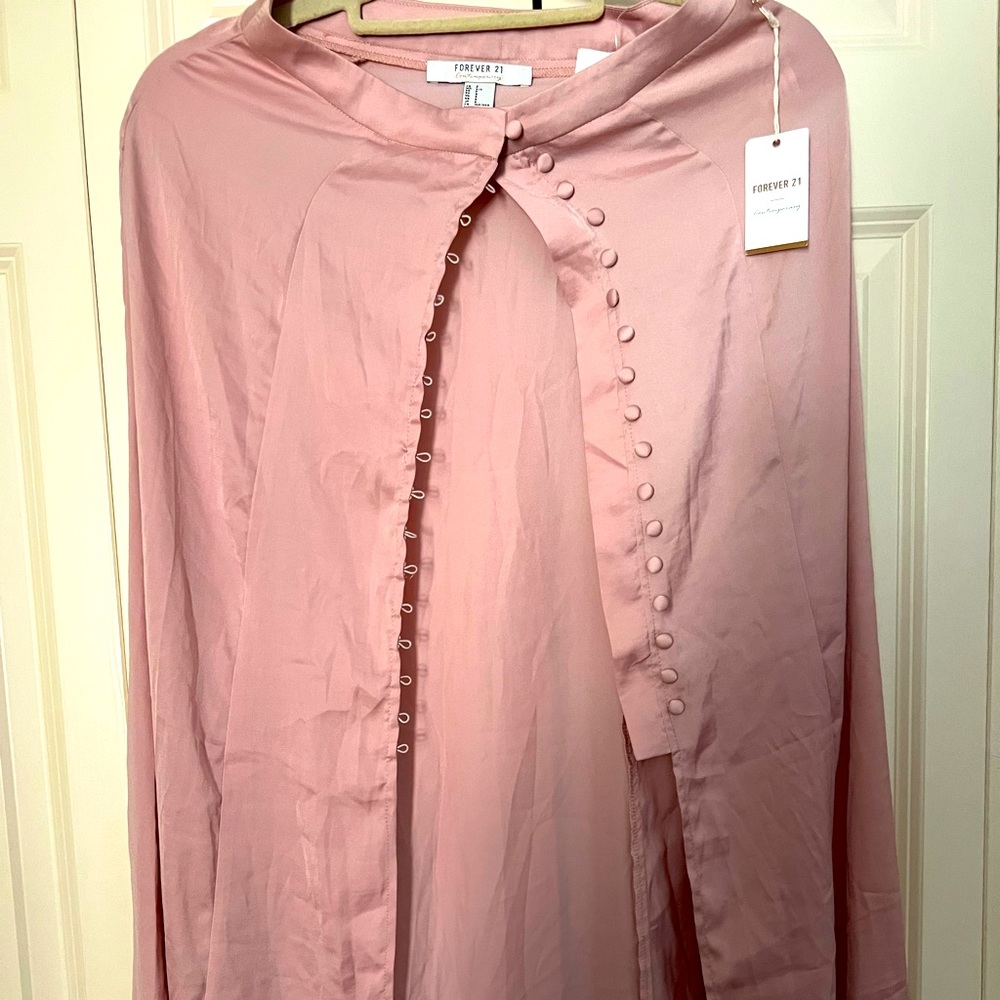 NEW satin Forever 21 button down skirt